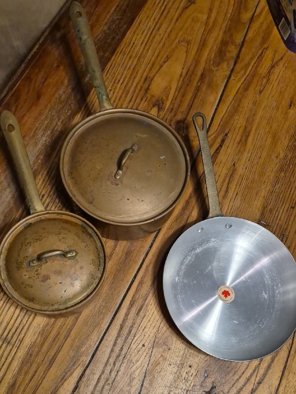 Copper pot and frying pan set